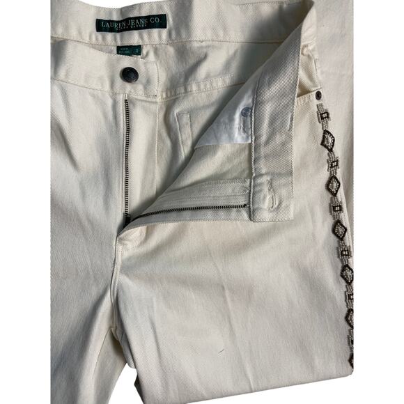 Vintage Ralph Lauren Jeans Co. Aztec Beaded Pants in‎ Cream Size 12 - Picture 6 of 9